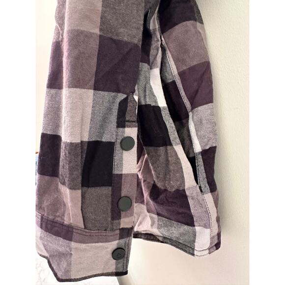 Volcom Plaid Jacket M Men Insulated Water Repellant Outdoor Black Skate Shirt - Picture 4 of 12